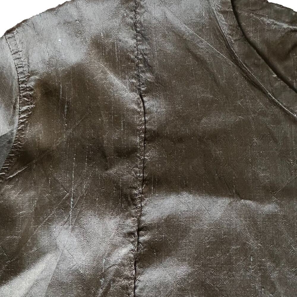 VTG FLAX Jeanne Engelhart 100% Raw Silk Tunic Top Women's Size Large Lagenlook - Picture 11 of 12